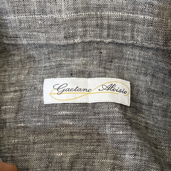 Gaetano Aloisio men’s button up gray shirt Size USA M slim - Picture 4 of 6